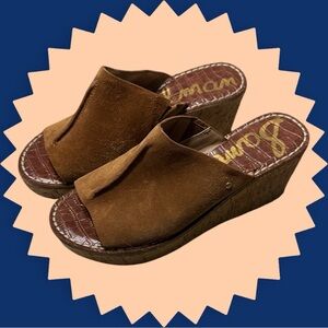 Sam Edelman Ranger Suede Wedge Sandals size 7.5
